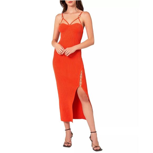NICHOLAS Jules Ribbed Knit Dress, Revolve, Wallflower-Orange, NWT, Size L - Picture 10 of 10